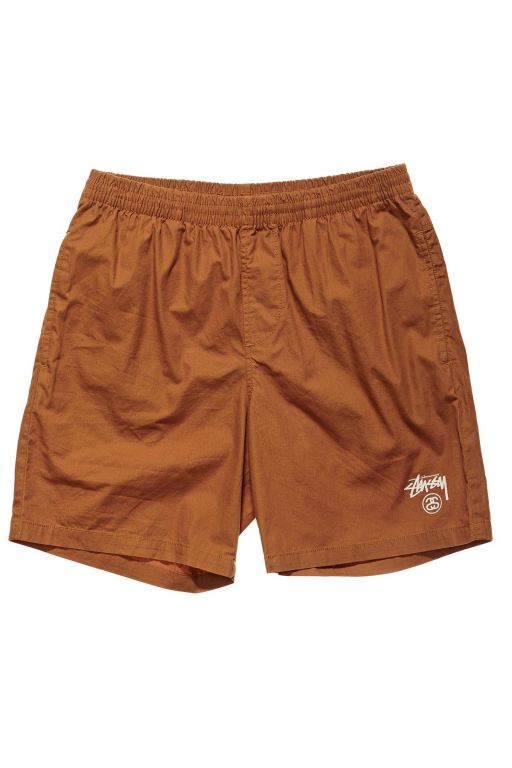 Stussy Mens Basic Stock Beach Shorts Brown - HYAJW6781